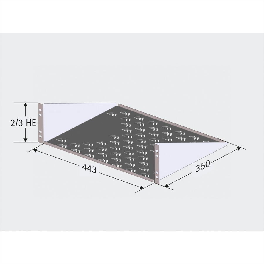 APRANET Fachboden 2 HE (BxT) 443x350mm, max. 12kg
