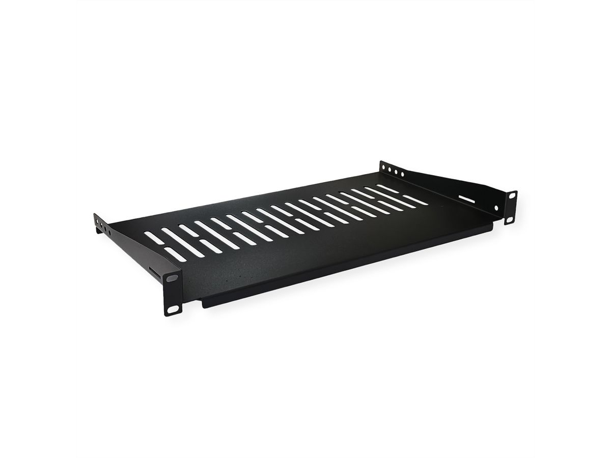 VALUE 19"-Fixed Shelf, 485 x 250mm, max. 10 kg, 1U, black