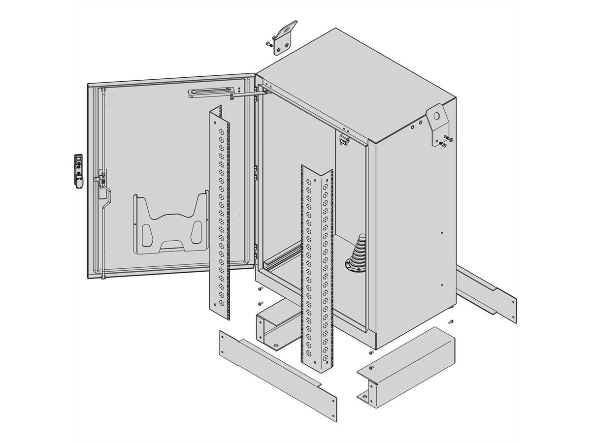 SCHROFF Outdoor Comline FTTX kast met enkele toegang, 1200H 800W 600D