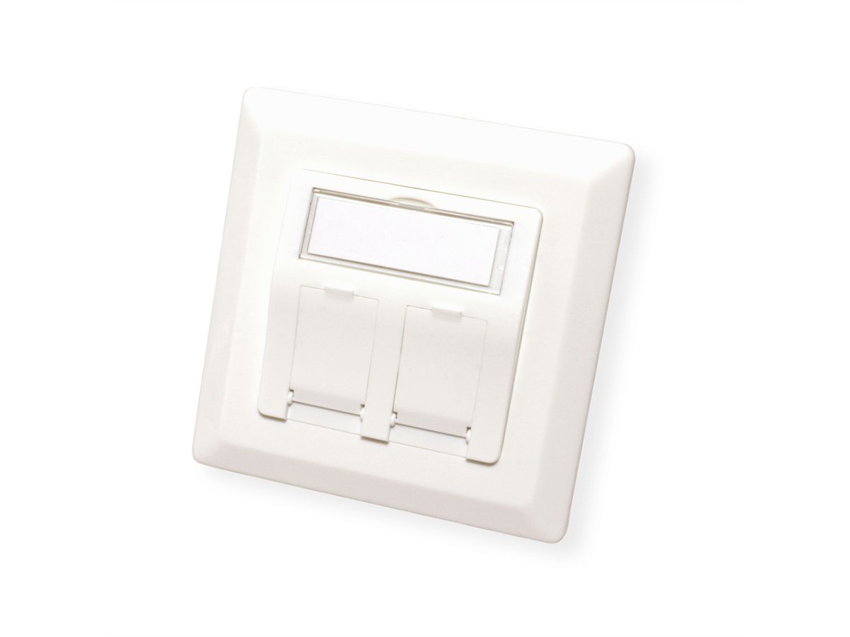 ROLINE Flush Mount Wall Oulet for Keystones, 2-port