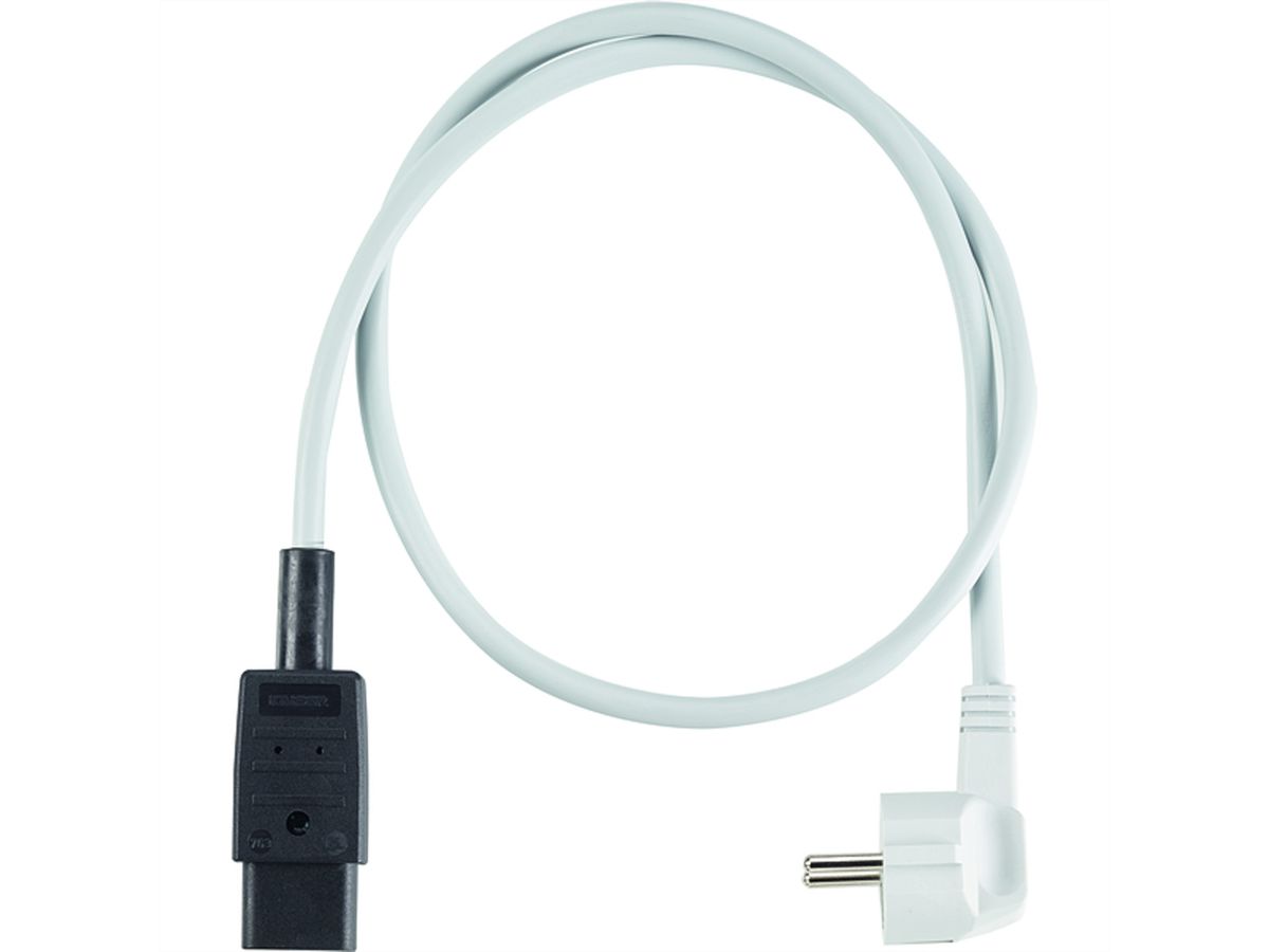 BACHMANN extension cable H05VV-F3G1,5,grey, CEE 7/7 earthing contact plug C19 0.5m