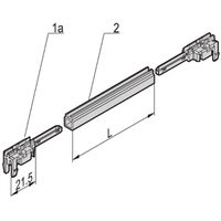 SCHROFF Guide Rail Accessory Type, PC, 280 mm, 2 mm Groove Width, Multi-Piece, Red/Silver, 10 Pieces