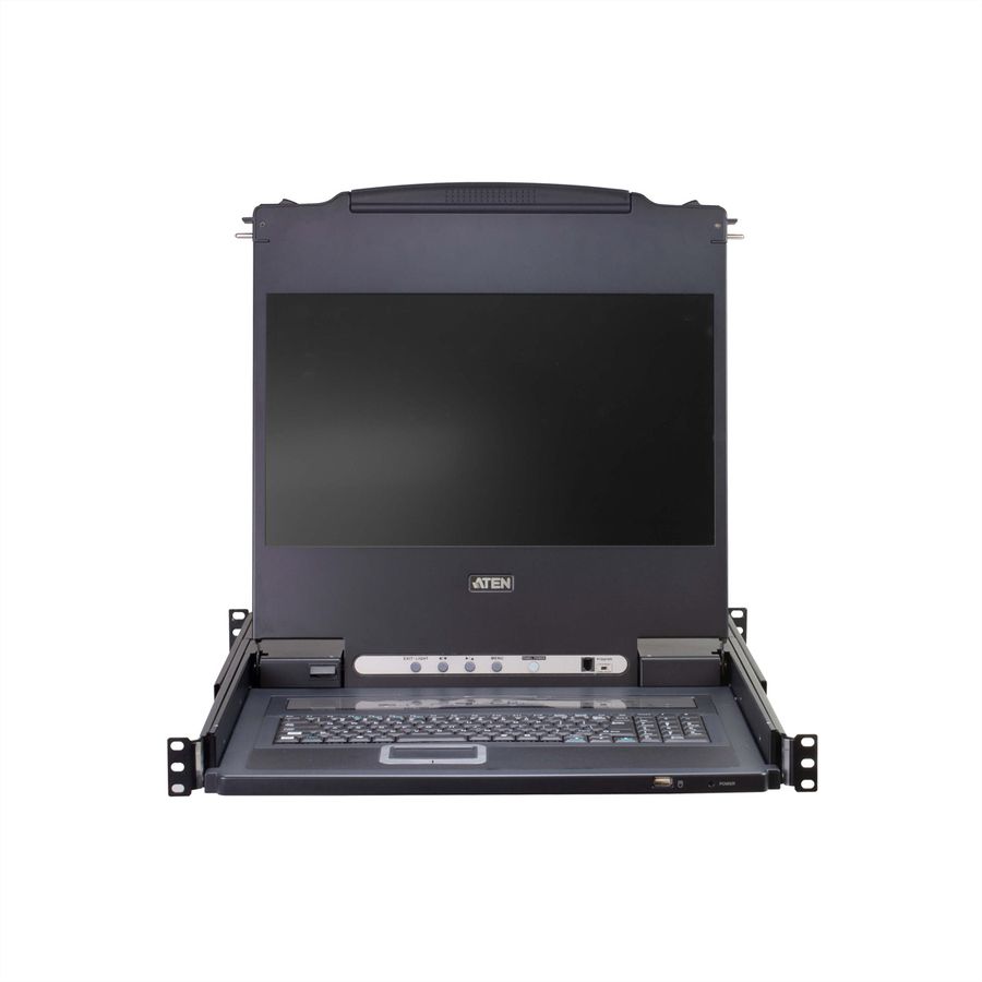 ATEN CL5708MW 43cm wide LCD KVM Switch, USB-PS/2,VGA, 8-poorts, DE-Layout