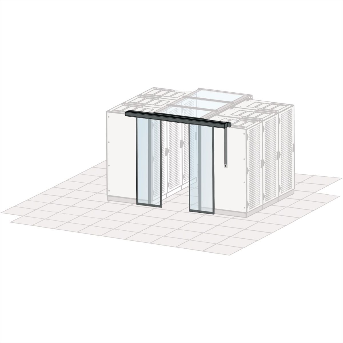 SCHROFF Aisle Containment Sliding Door, Automatic, 1200W, RAL 7021