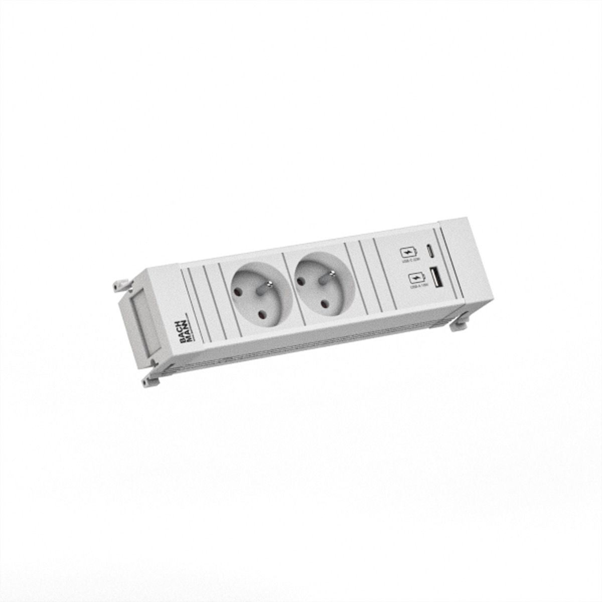 BACHMANN POWER FRAME 2xUTE 1xUSB A/C 22W 0.2m GST18