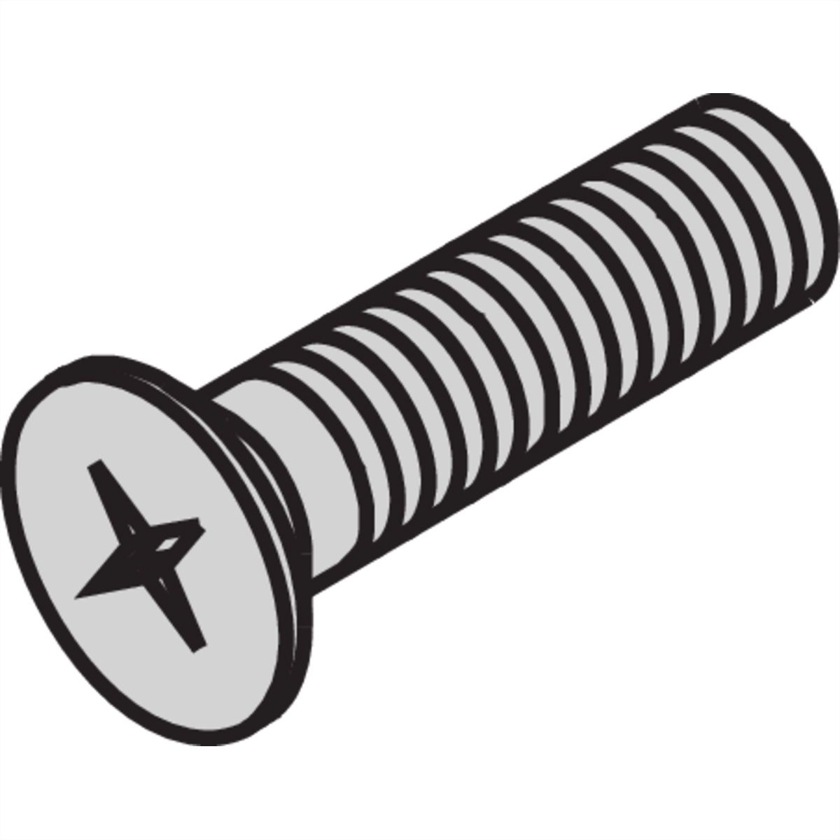 SCHROFF verzonken schroef, kruisgleuf, M2,5x12 mm, staal vernikkeld