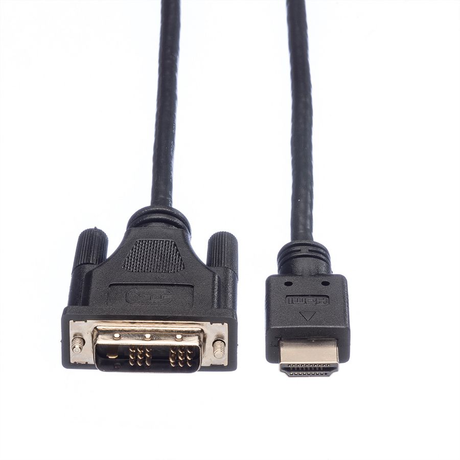 ROLINE DVI Cable, DVI (18+1) - HDMI, M/M, black, 1 m