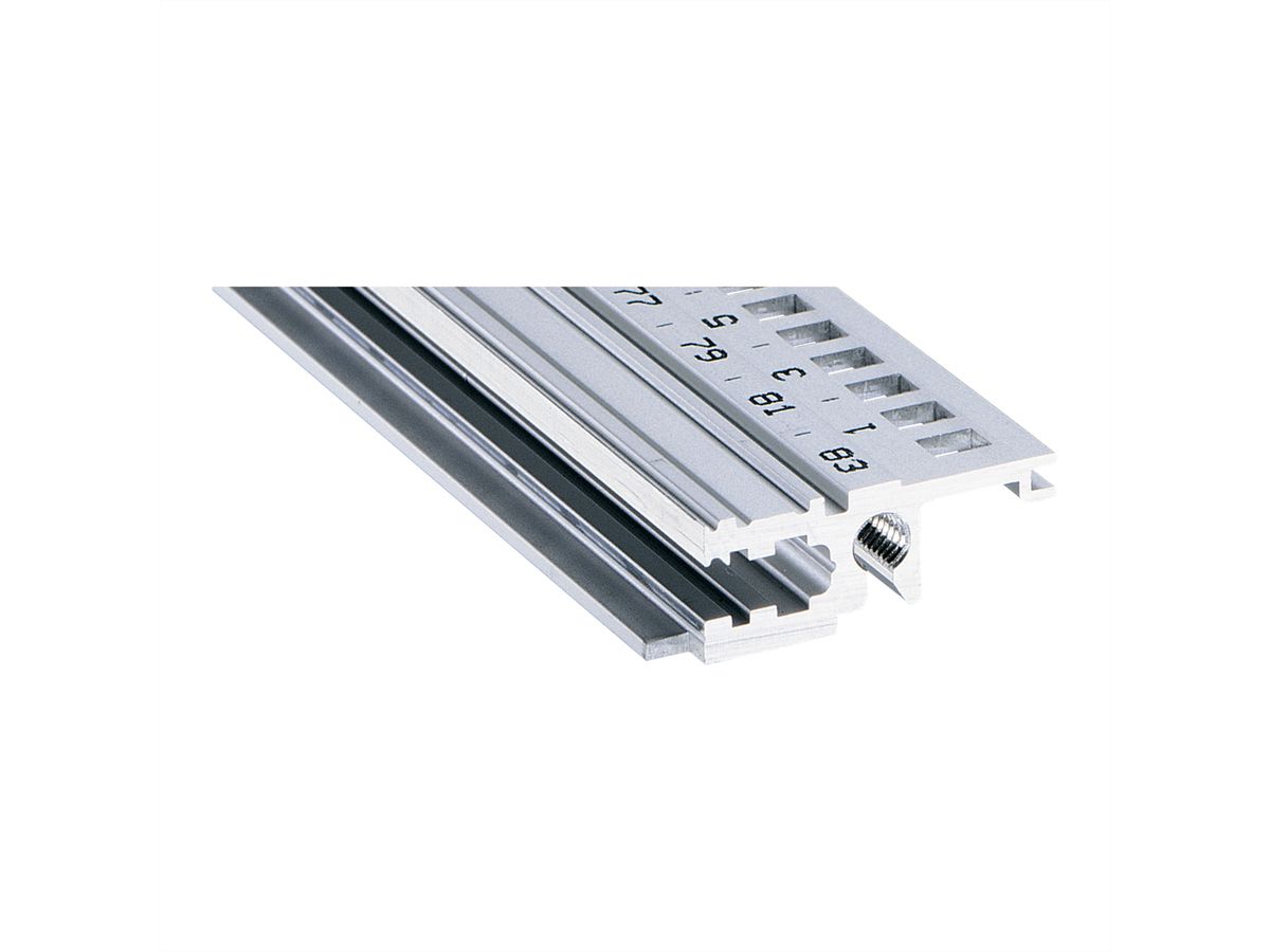 SCHROFF horizontale rail, voorzijde, type L-KD, licht, korte lip, 20 PK