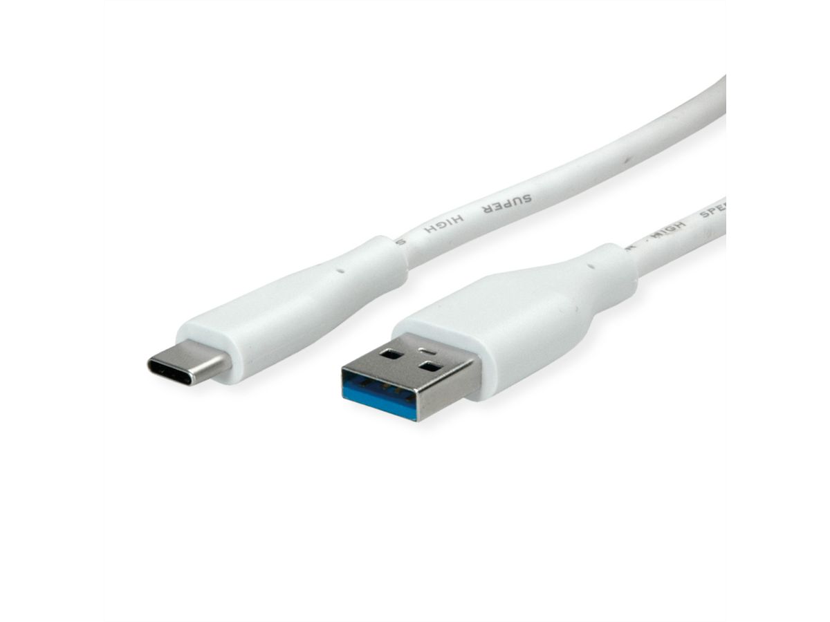 VALUE USB 3.2 Gen 1 kabel, A-C, M/M, wit, 3 m