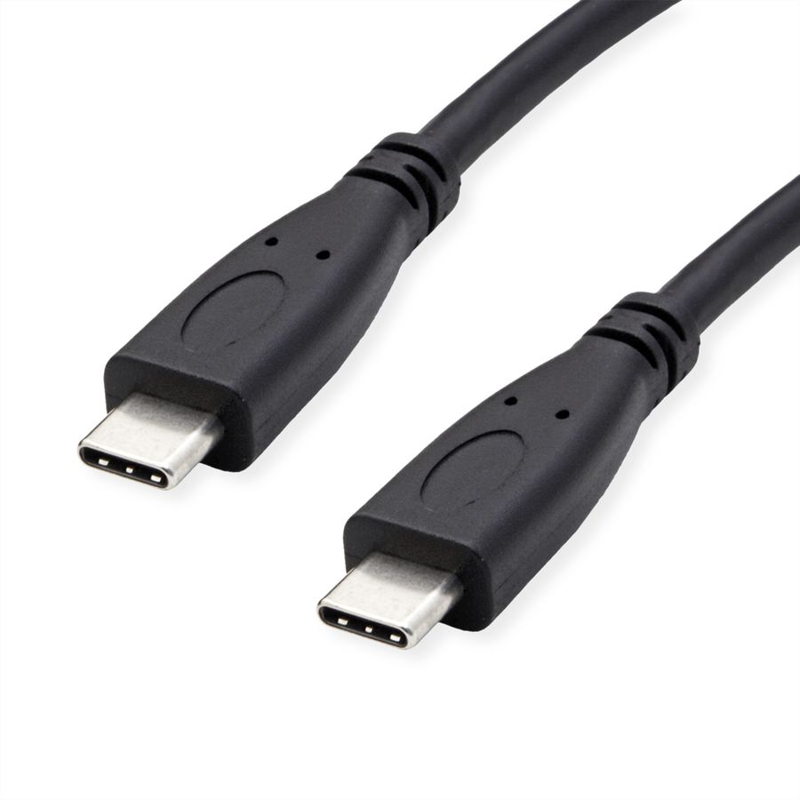ROLINE GREEN USB 3.2 Gen 2 kabel, C-C, M/M, 4K UHD-1, 10Gbit/s, Emark, 100W, zwart, 1 m