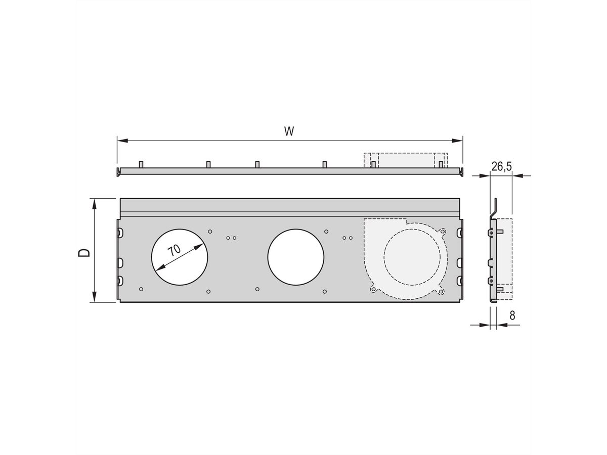 SCHROFF RatiopacPRO AIR Radial Fan Unit, 1 Fan, 28 HP, 160 mm