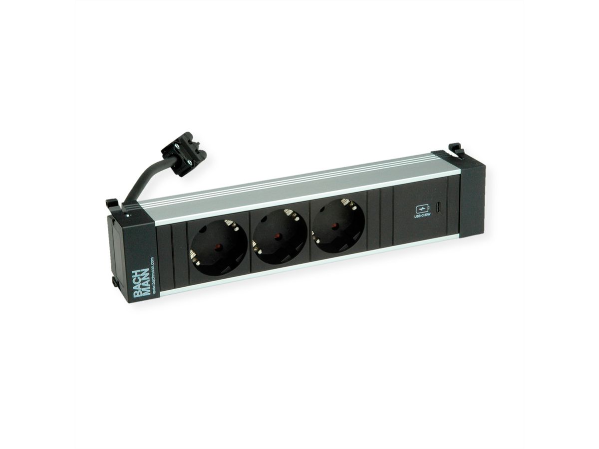 BACHMANN POWER FRAME M 3xCEE7/3, 1xUSB C 30W 0.2m GST18