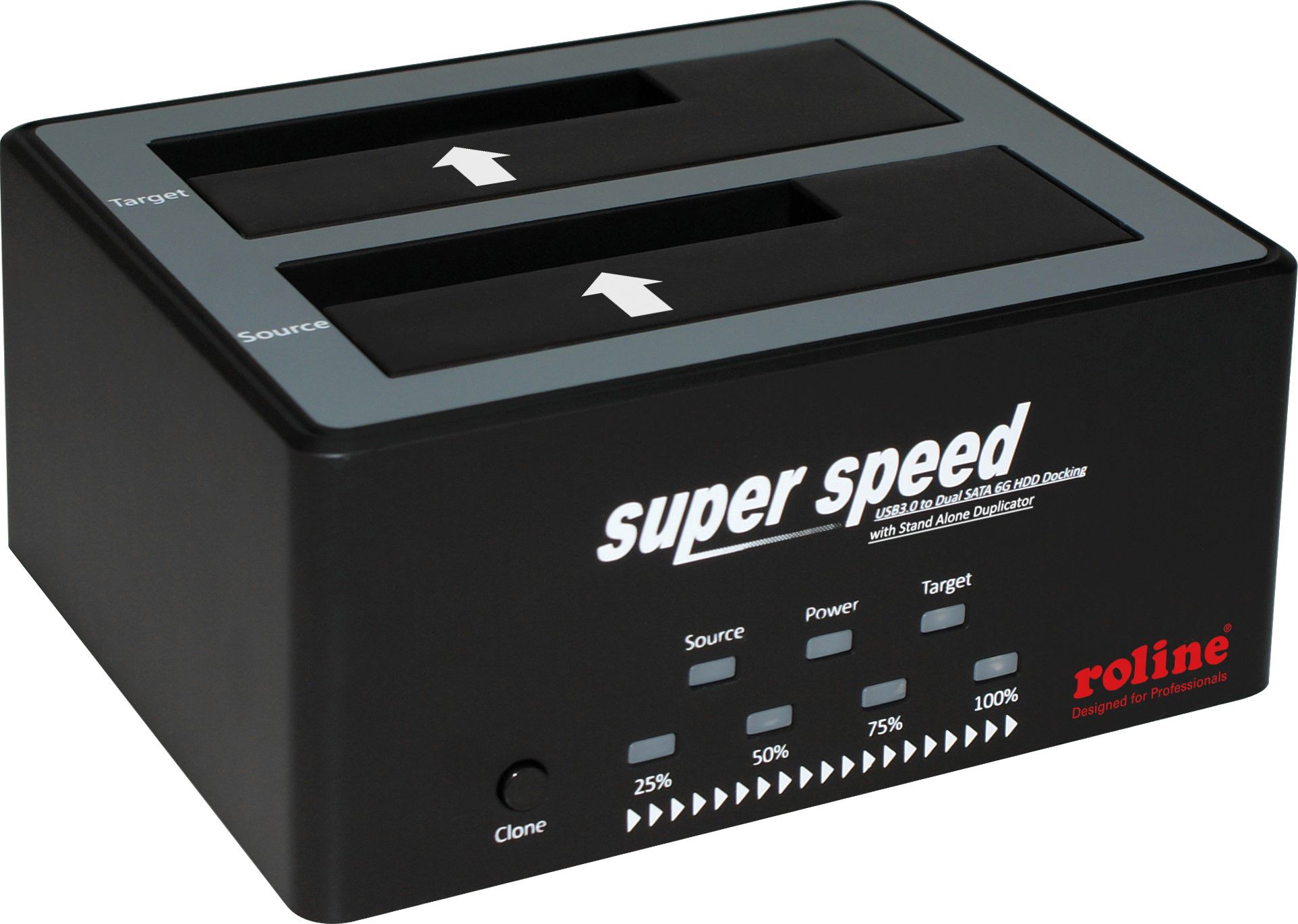 ROLINE 2.5" / 3.5" SATA HDD/SSD Docking Station, USB 3.2 Gen 1, HDD Clone-Function