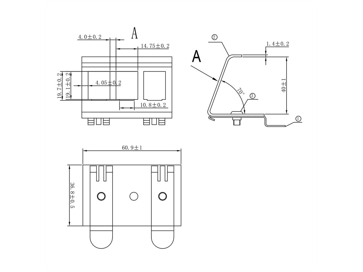 VALUE DIN Rail Adapter, empty, 3x Keystones