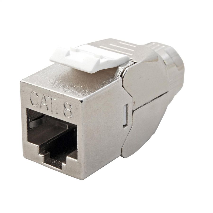 ROLINE Cat. 8.1 (Class I) Keystone, RJ-45, shielded, slim, tool-free, silver