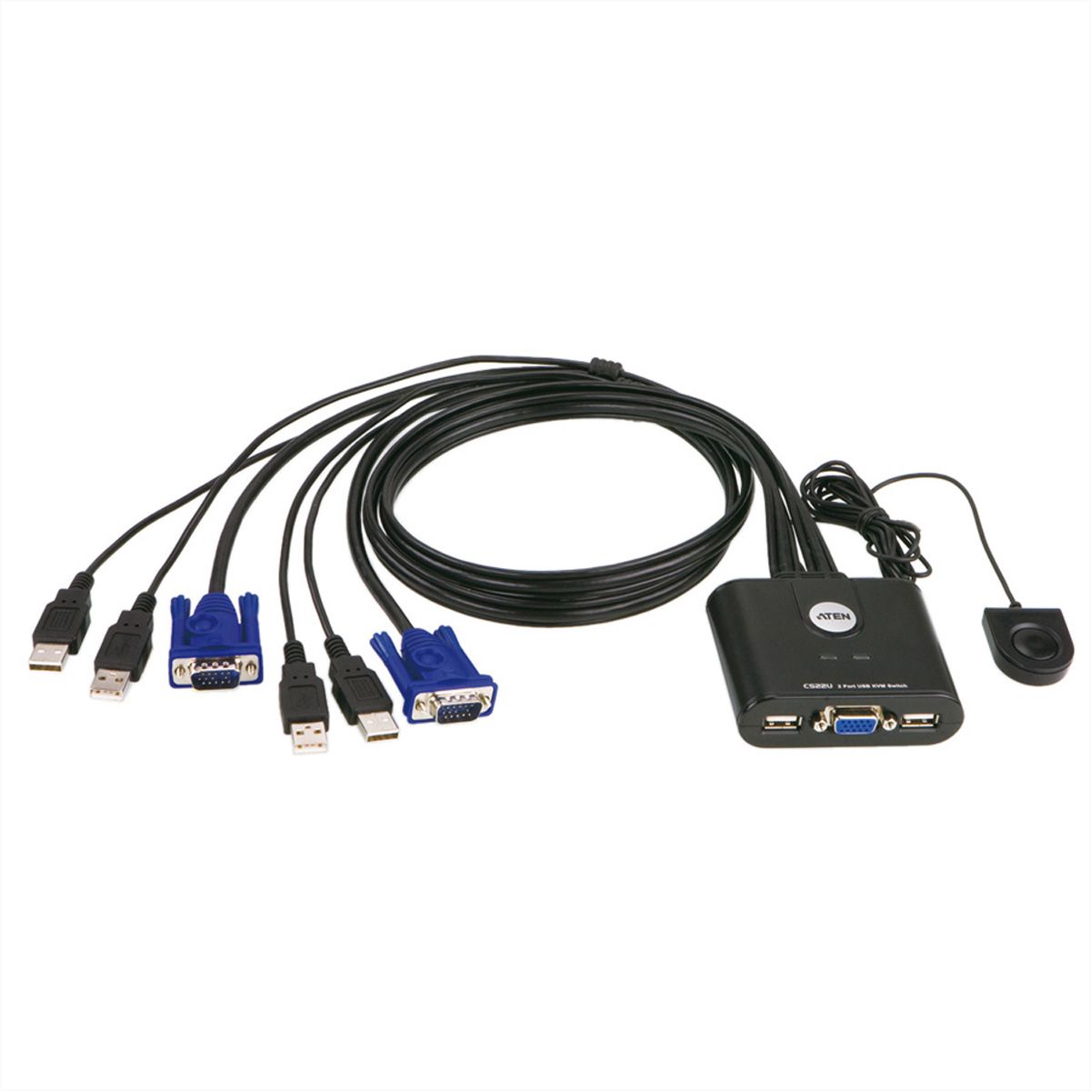 ATEN CS22U KVM Switch VGA, USB, 2-Poorts