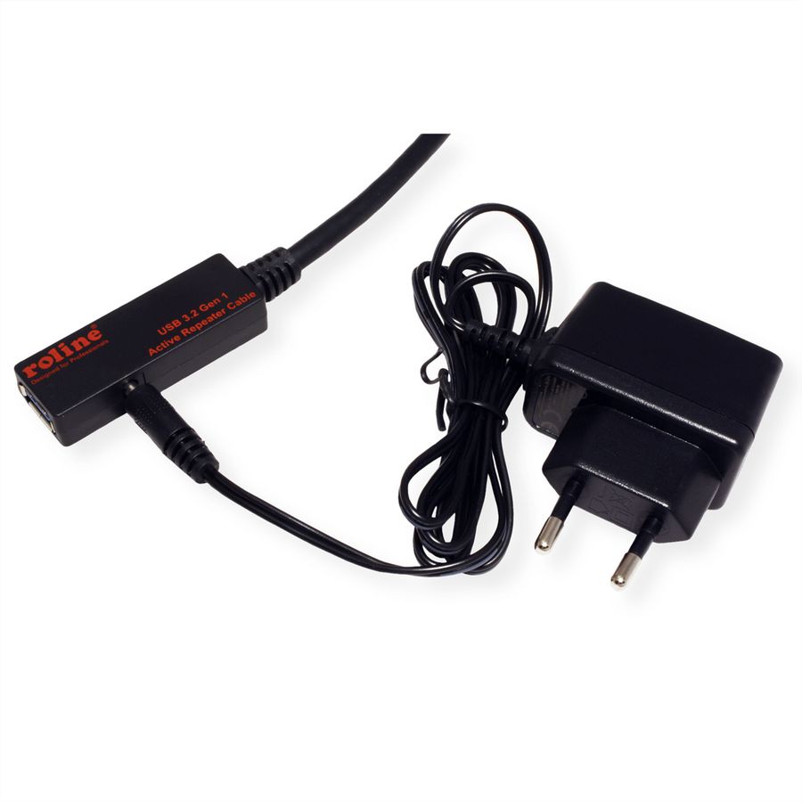 ROLINE USB 3.2 Gen 1 Actieve Repeater kabel, zwart, 20 m