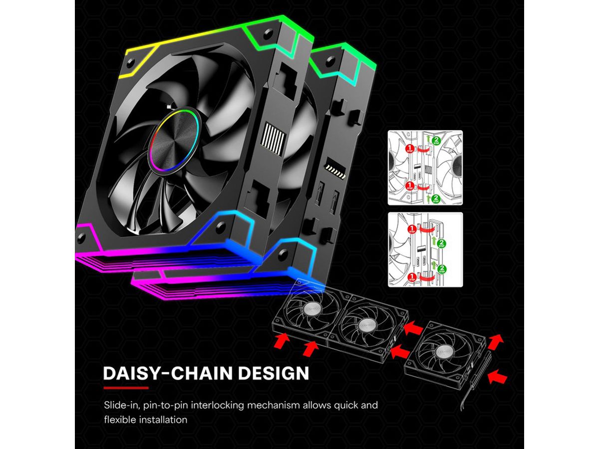 Xilence XPF120.ARGB 120mm PWM Case Fan, ARGB LED