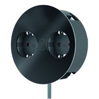 BACHMANN TWIST 2x earthing contact, wire end ferrules, earthing contact mounting plug, black, 2 m