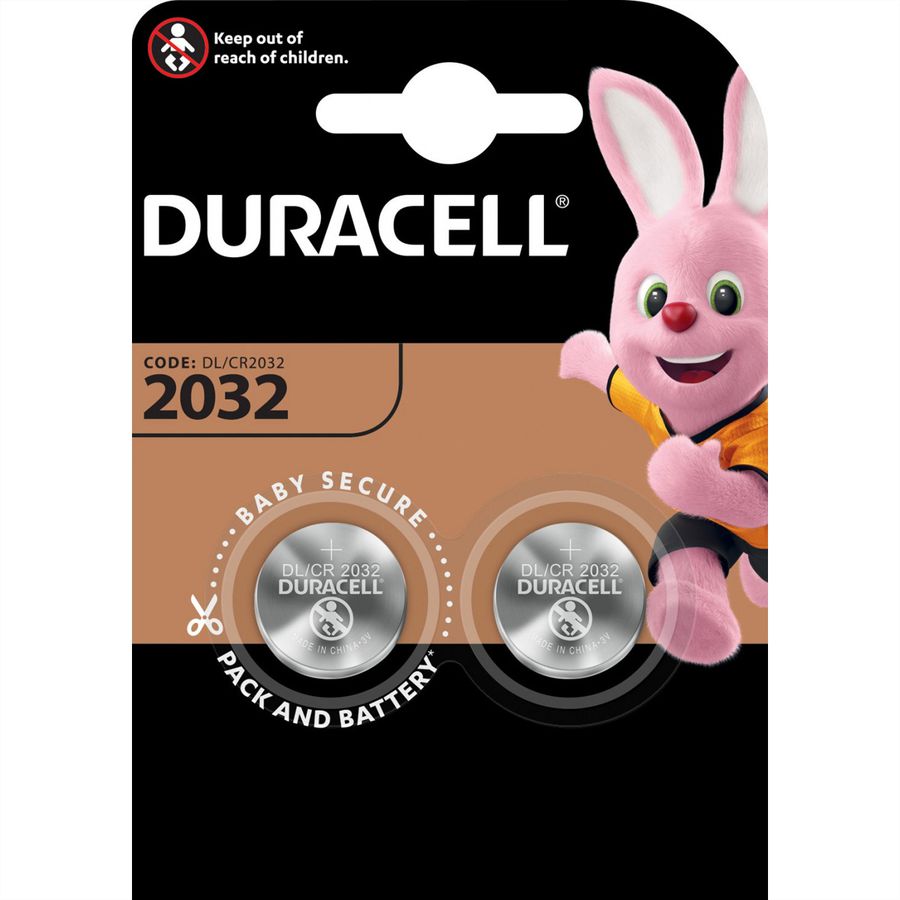 DURACELL knoopcel CR2032-2, verpakking van 2