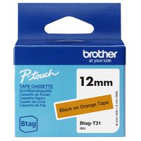 Brother BTAG-T31 label-making tape Black on orange