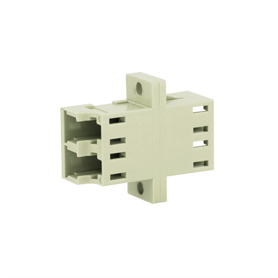 TELEGÄRTNER  LC/APC Duplex adaptor, multimode, cramic sleeve, plastic housing, beige, Z77