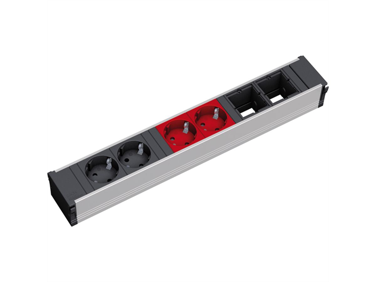 BACHMANN CONI 2xCEE7/3 2xCEE7/3 rt, earthing contact 2xblack+2xred