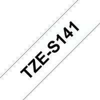 Brother Originele TZe-S141 sterk klevende label tapecassette - zwart op transparant, breedte 18 mm