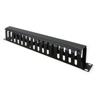 VALUE 19" Frontplaat 1 HE met rangeerkanaal 40 x 80 mm, zwart