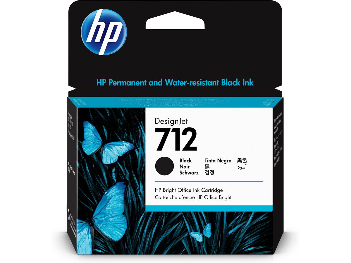 HP 712 80-ml Black DesignJet Ink Cartridge