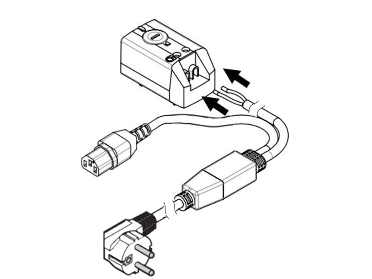 SCHROFF Thermostat with SCHUKO/UTE plug Mains Cable for cooling, 230 VAC