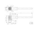 METZ CONNECT Anschlussleitung M12 Stecker 8-polig X-kodiert, gewinkelt, 2 m