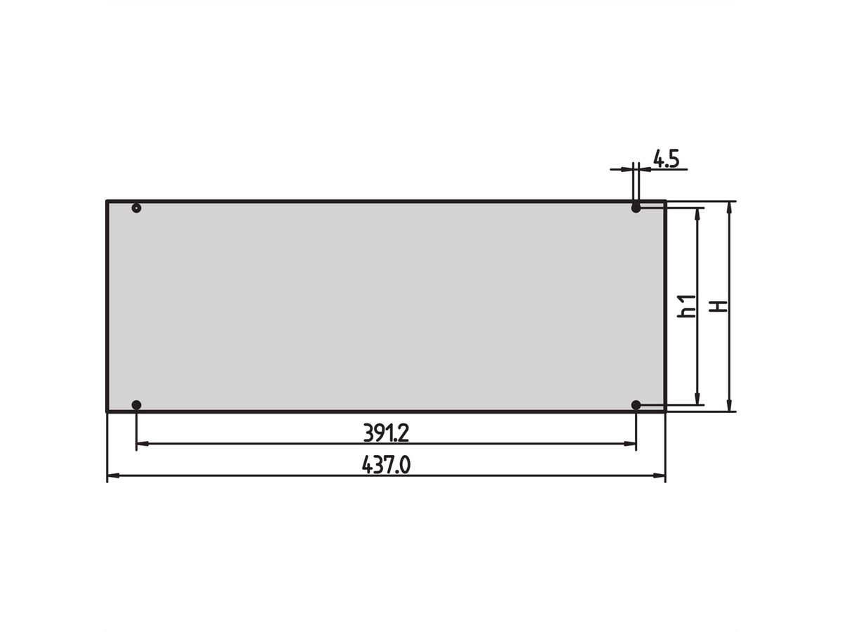 SCHROFF Inpac voorpaneel, 4 HE, 2,5 mm, Al, geanodiseerd, onbehandelde randen