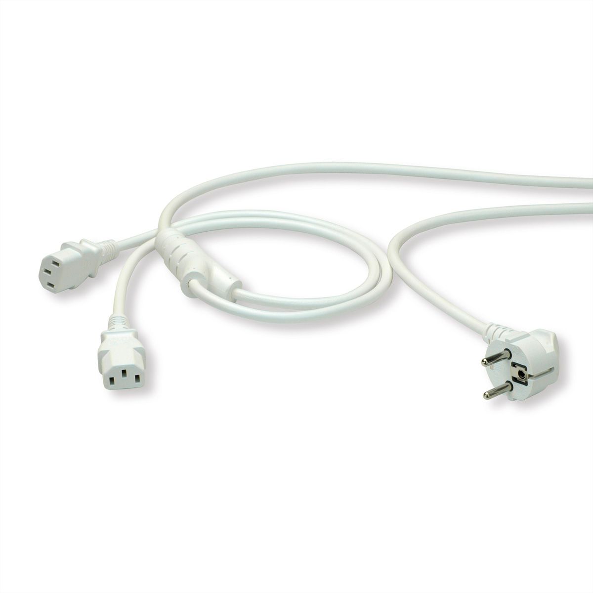 ROLINE Y stroomkabel, wit, 2 m