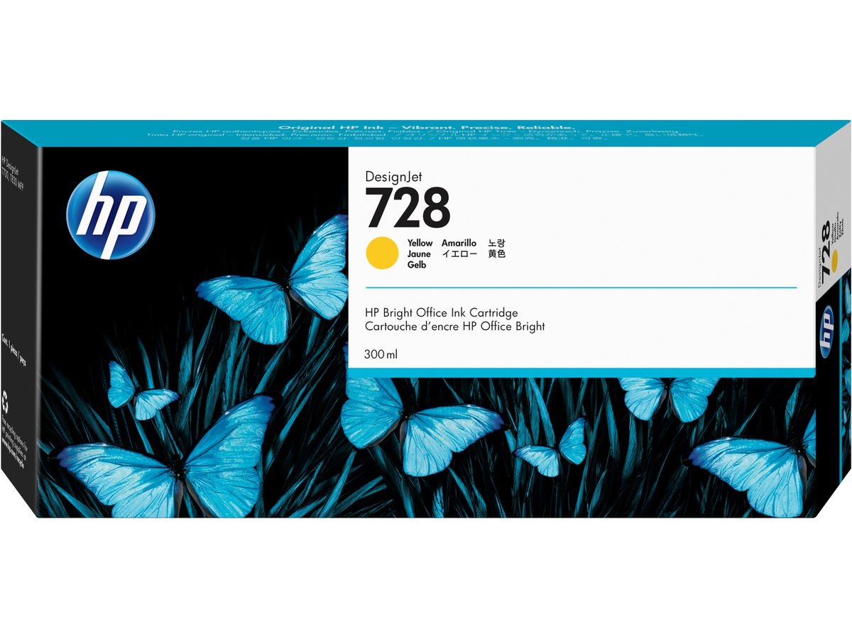 HP 728 gele DesignJet inktcartridge, 300 ml