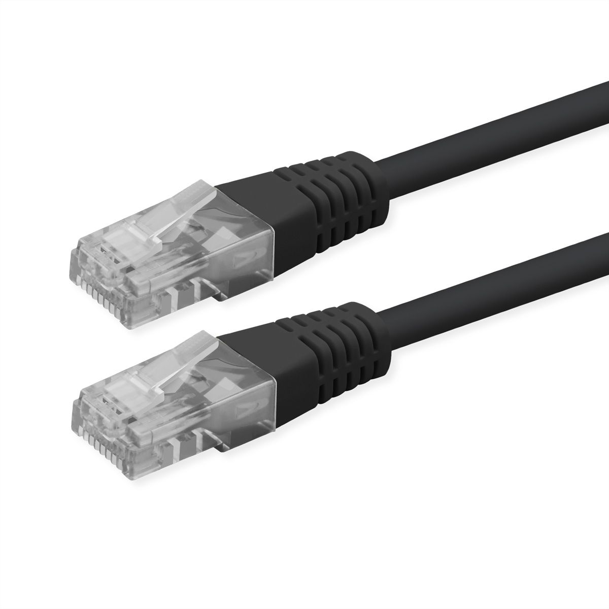 ROLINE Cat.6 (Class E) Patch Cable, UTP, PoE, zwart, 0,5 m
