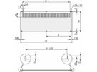 SCHROFF Achterpaneel voor RatiopacPRO/PropacPRO, geperforeerd, retrofit afscherming, textiel, 2 HE, 28 PK