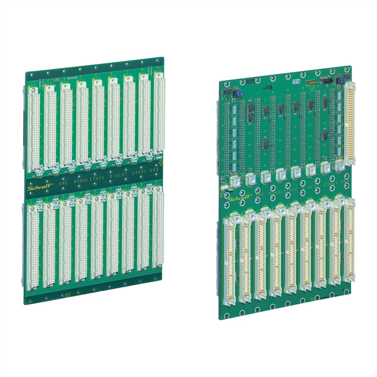 SCHROFF VME64x-backplane, 6 HE, 2 gleuven zonder P0