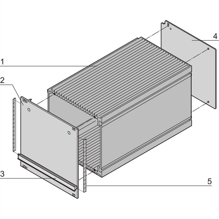 SCHROFF Insteekbare frame-eenheid buizenset, afgeschermd, 3 HE, 10 HE, 167 mm