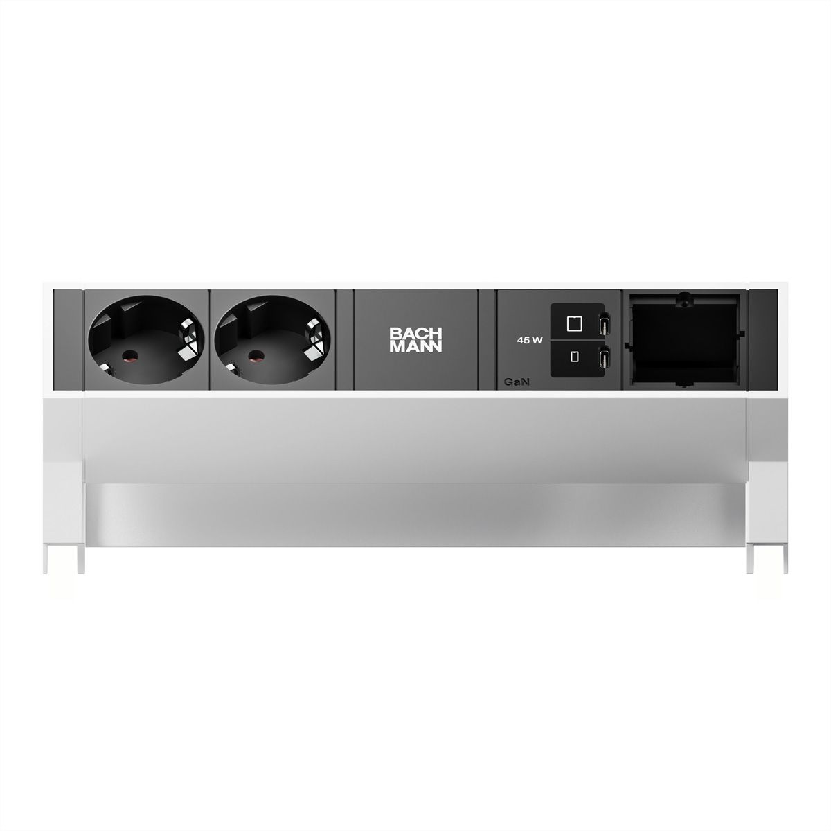 BACHMANN DESK2 2xCEE7/3 1xUSB C/C 45W, 1xCM L=0.2m INOX