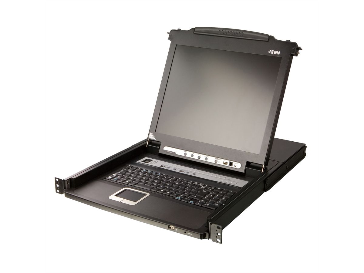 ATEN CL5716M 43cm-LCD KVM Switch, USB-PS/2,VGA , 16-Poorts , DE-Layout