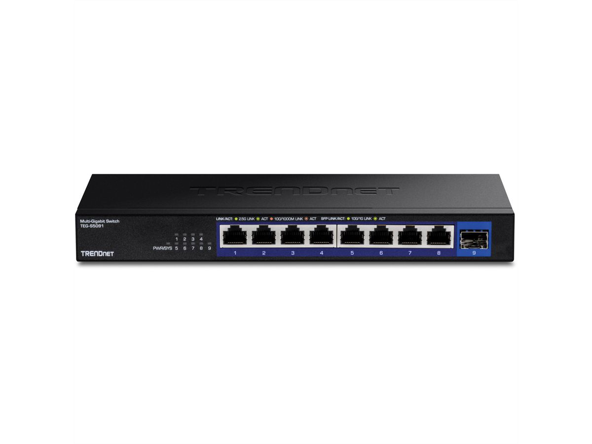 TRENDnet TEG-S5091 9-Port Switch, 2.5G Unmanaged Switch mit 10G SFP+ Port