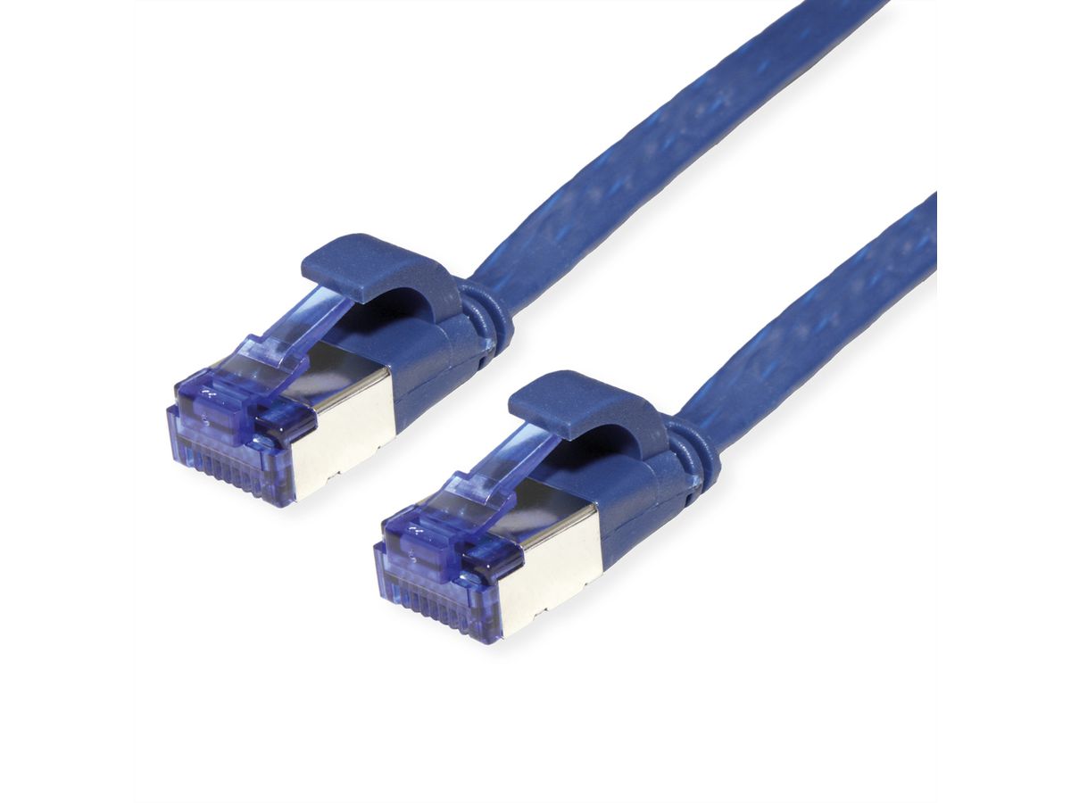 VALUE FTP Patch Cord, Cat.6A (Class EA), extra-flat, blue, 0.5 m