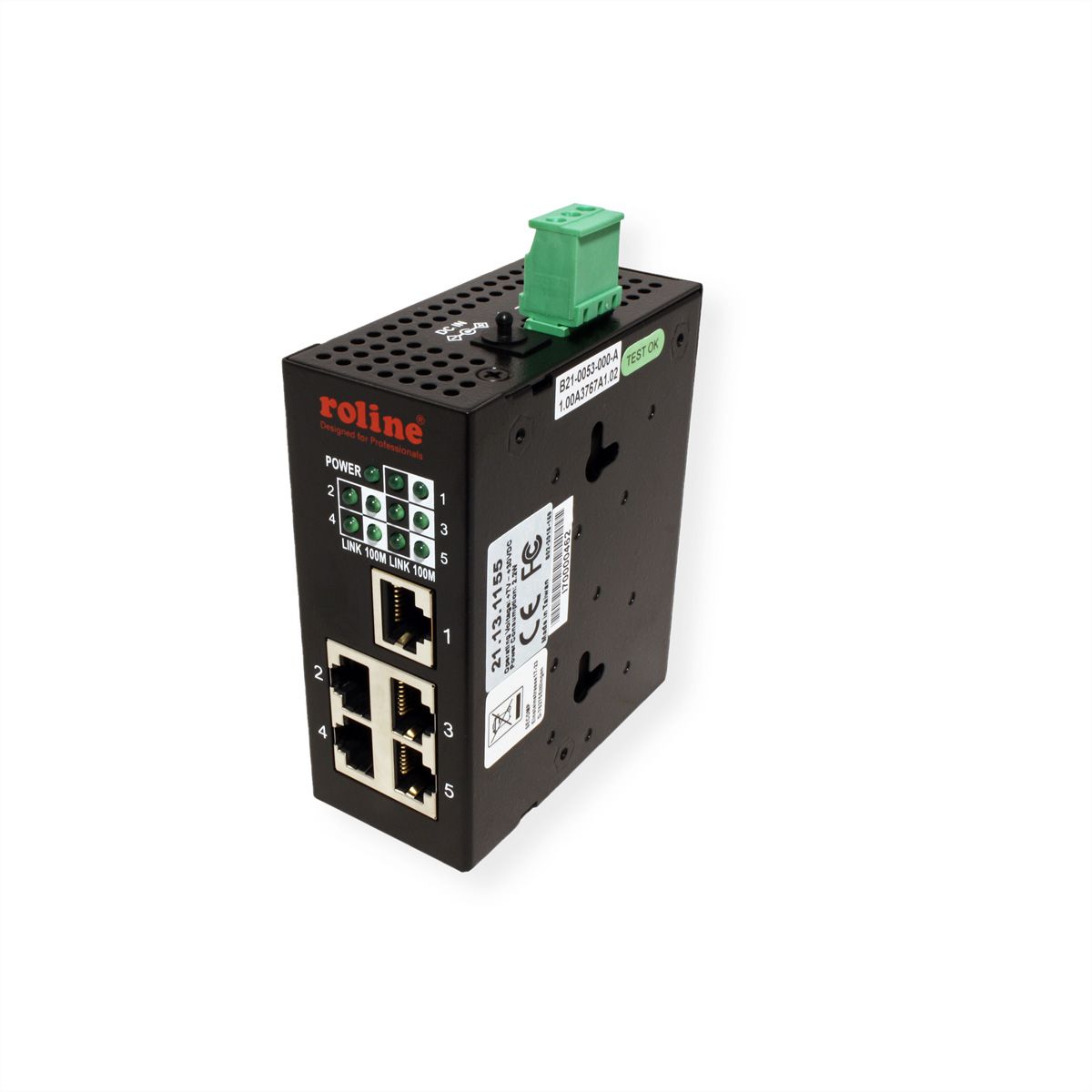 ROLINE Industrial Switch, 5x RJ-45, unmanaged