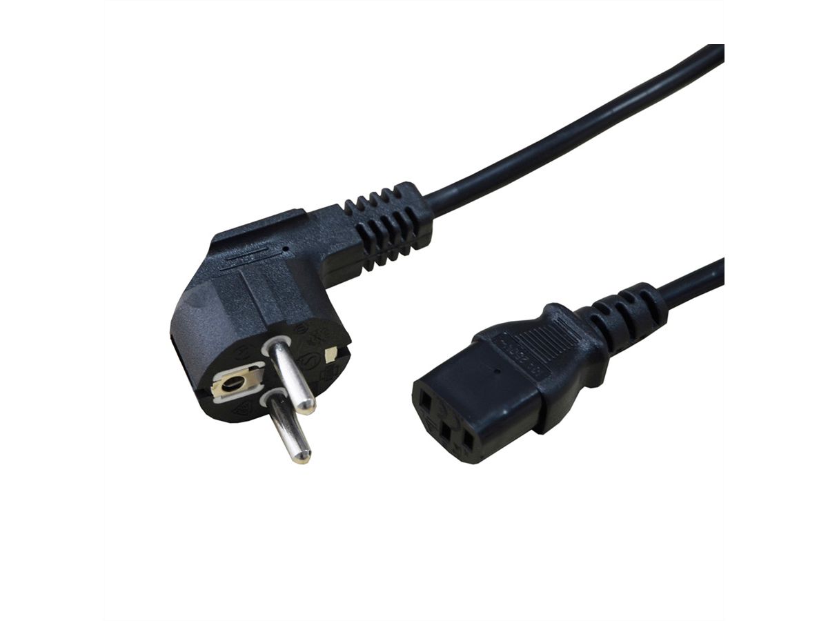 STANDARD Power Cable, straight IEC Conncector, black, 1.8 m