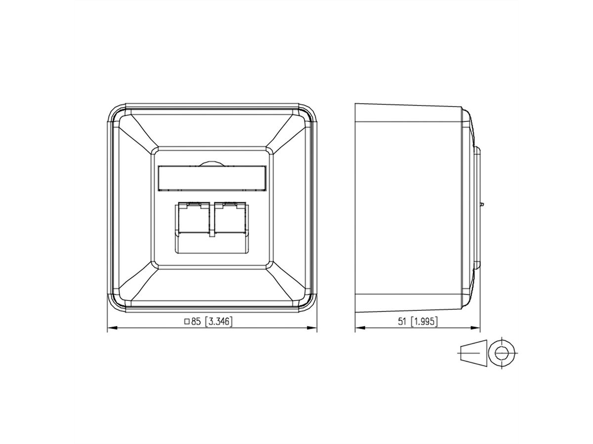 METZ CONNECT E-DAT C6A IDC Dose, 2 Port, AP, reinweiß