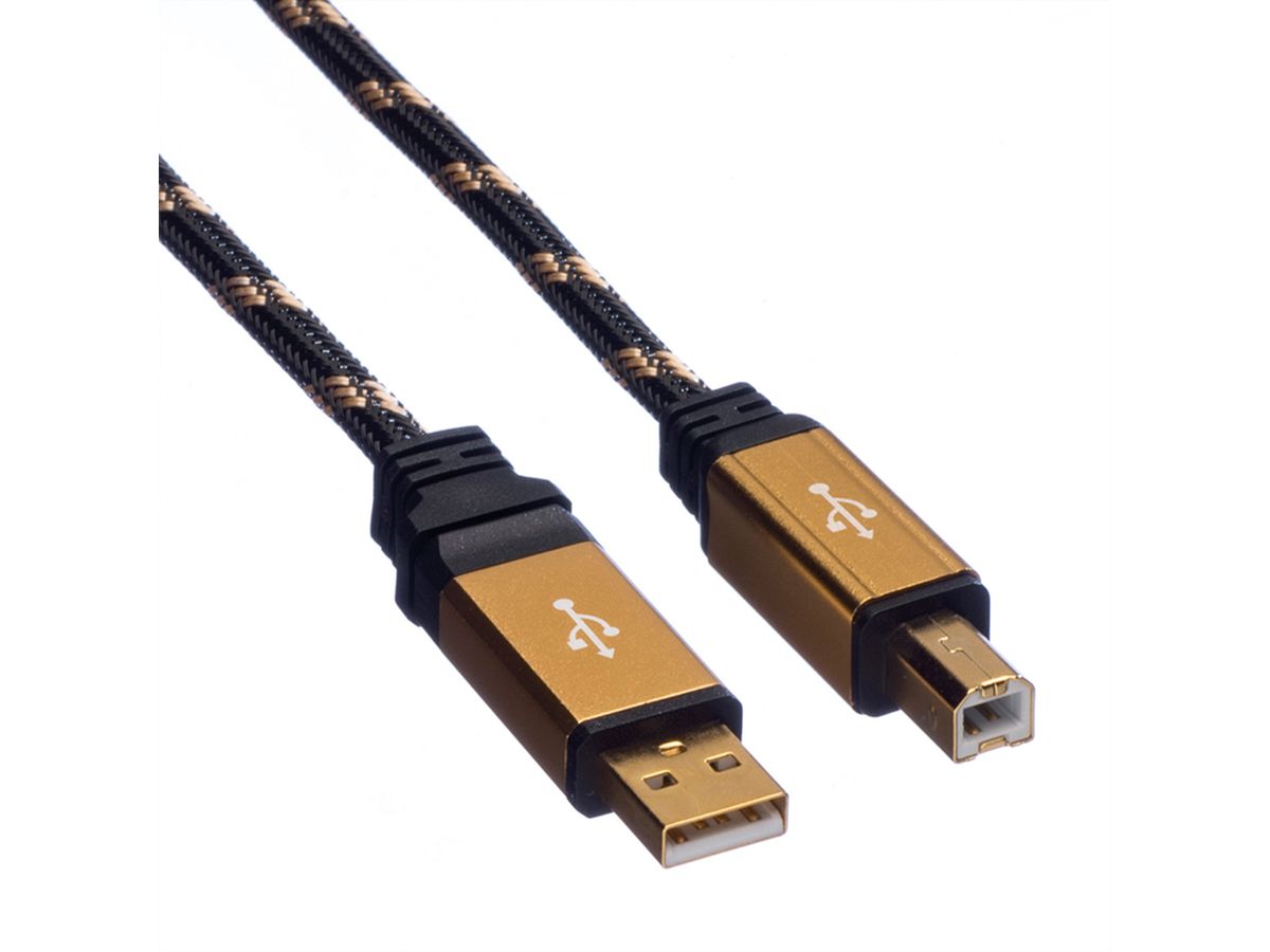 ROLINE GOLD USB 2.0 Cable, Type A-B, Retail Blister, 3 m