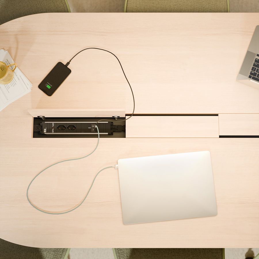 BACHMANN STEP ALU 2xCH 90°, 1xUSB C/C 100W