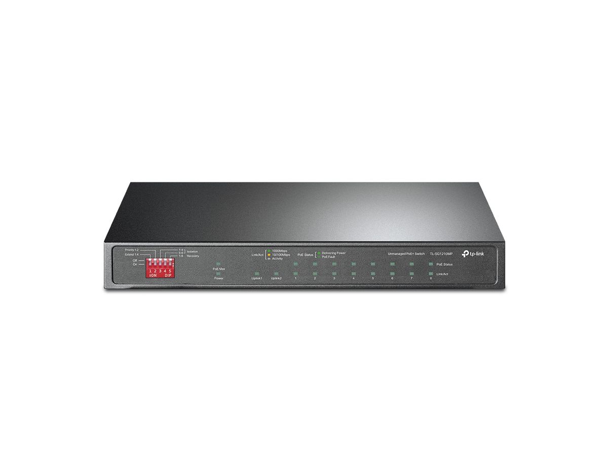 TP-Link TL-SG1210MP netwerk-switch Unmanaged Gigabit Ethernet (10/100/1000) Power over Ethernet (PoE) Zwart