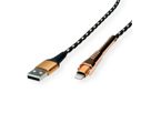 ROLINE GOLD Lightning to USB Cable for iPhone, iPod, iPad, with Smartphone support function, 1 m